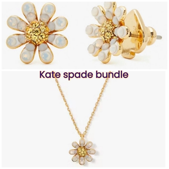🔹️Kate Spade 🔹️Dazzling Daisy Pendsnt Necklace And Earring Bundle - Picture 1 of 10